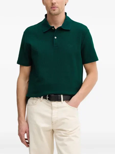 Tricou polo Guess cu broderie verde