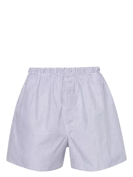 Pruhované kraťasy Sunspel modré