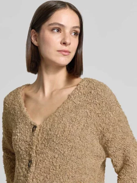 Kardigan rozpinany o kroju relaxed fit z mieszanka wełny i model Sofia' Zabaione
