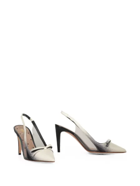 Pantofi cu toc Red(v) cu funde slingback alb