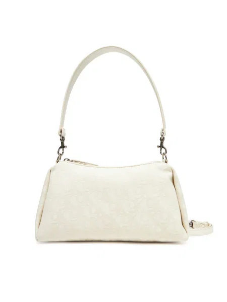 Geantă Calvin Klein Jeans Ckj Monogram Drop Sm Shoulder Ba Écru bej