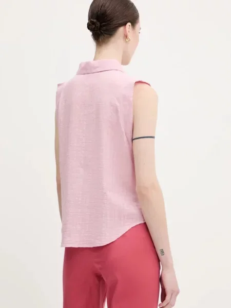Классическая ошейниковый рубашка United Colors Of Benetton розовая
