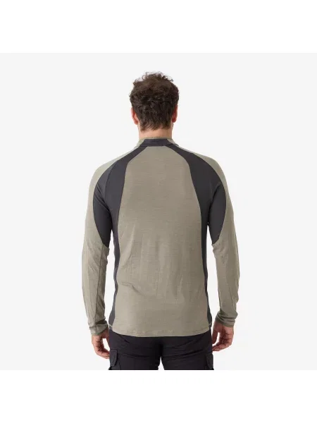 Koszulka outdoor z długim rękawem Solognac merino szara