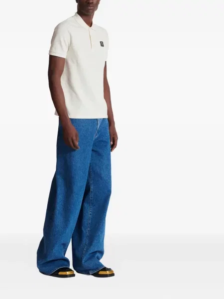 Polo Balmain με κέντημα λευκό