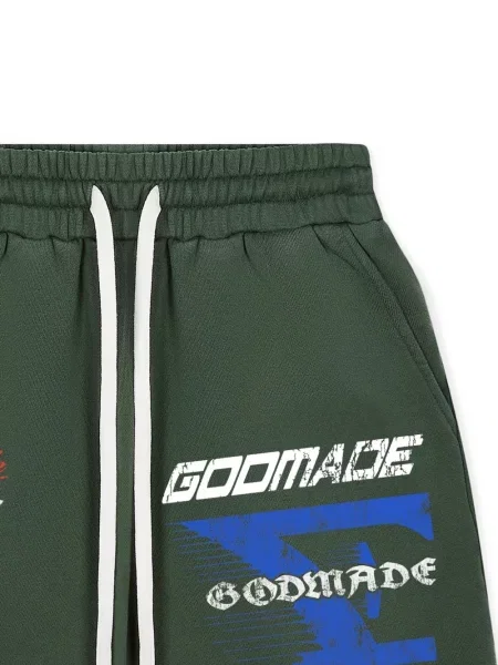 Pantaloni scurți Godmade cu imagine verde
