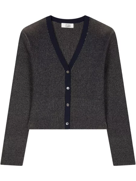 Cardigan Studio Tomboy cu decolteu în V albastru