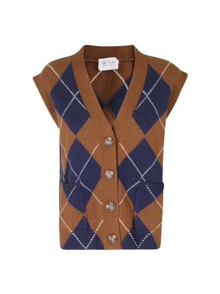 Kardigan Be You z wzorem argyle