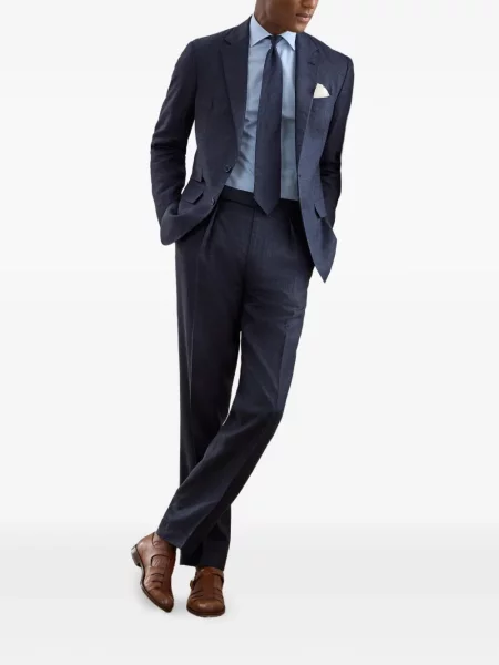Καρό πουκάμισο Ralph Lauren Purple Label υφαίνω διαγωνίως μπλε
