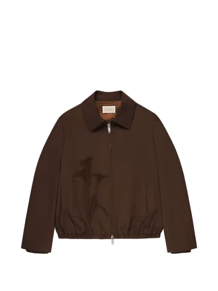 Geacă bomber Slowear cu model floral maro