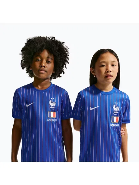 Детска футболна тениска Nike France Pre-Match game royal/university red/white бяло