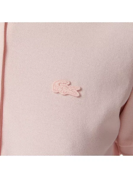 Lacoste Sukienka Polo Z Elastycznej Bawełny Piqué różowa