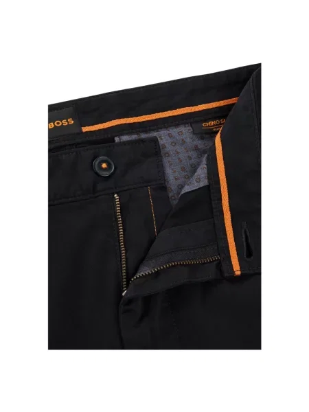 Chinosy o kroju slim fit z wpuszczanymi w stylu francuskim Boss Orange czarne