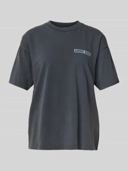 T-shirt o kroju oversized fit z nadrukiem z logo Anine Bing czarna