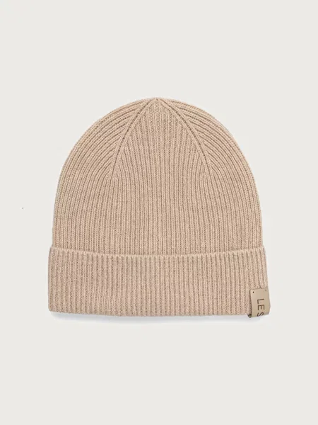 LE SH KA headwear czapka beanie wełniana Beige Cashnere Hat beżowa
