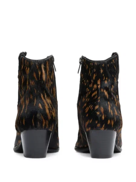 Cizme scurte Ash cu imagine cu model leopard negru