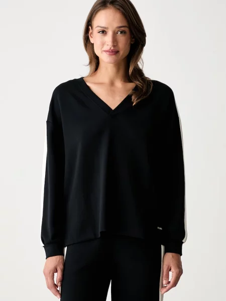 BOSS hanorac de loungewear pentru femei cu modal TONE_Sweatshirt negru