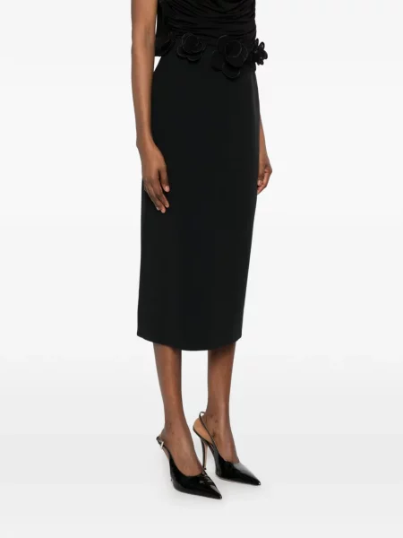 Fustă midi David Koma cu model floral negru