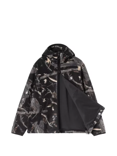 Камуфлажно яке Carhartt Wip с качулка с принт черно