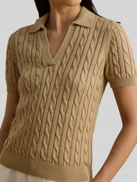 Koszulka polo o kroju regular fit z tkanego materiału – mieszanka bawełny Lauren Ralph Lauren