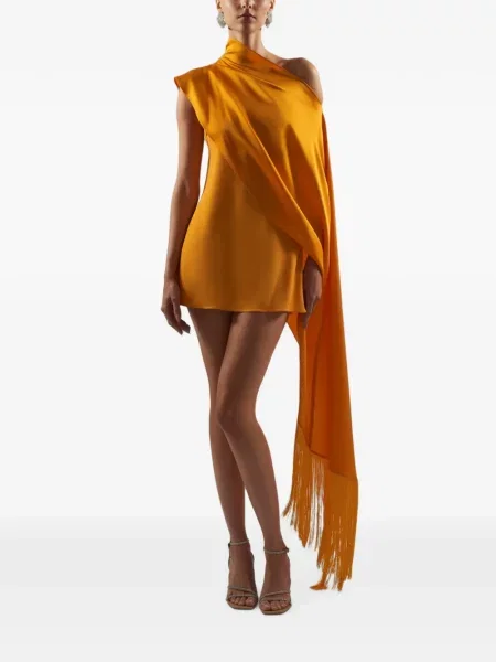 Rochie mini Taller Marmo cu franjuri portocaliu