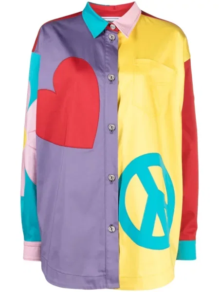 Koszula Moschino Jeans z nadrukiem różowa