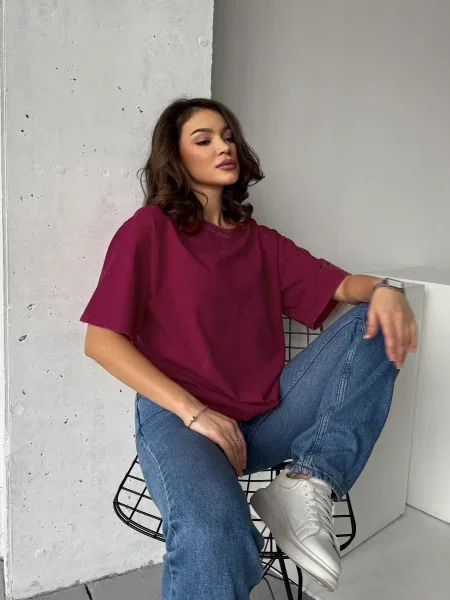 Футболка INNOE вишневий бавовна/еластан