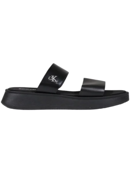 Papuci Calvin Klein Jeans din piele negru