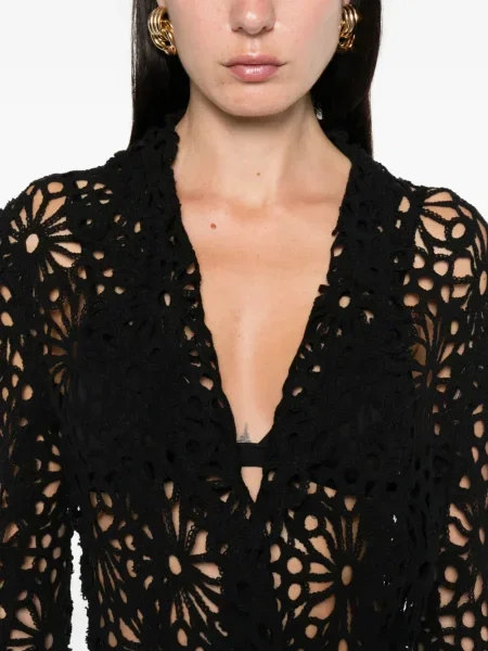 Geacă Norma Kamali cu model floral negru