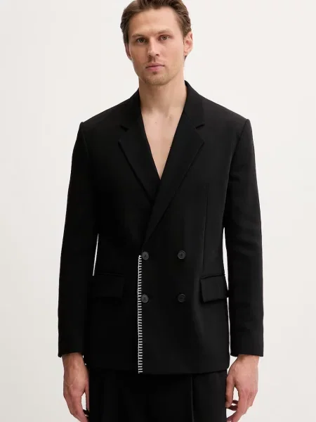 HUGO costum din două piese pentru bărbați cu lână negru