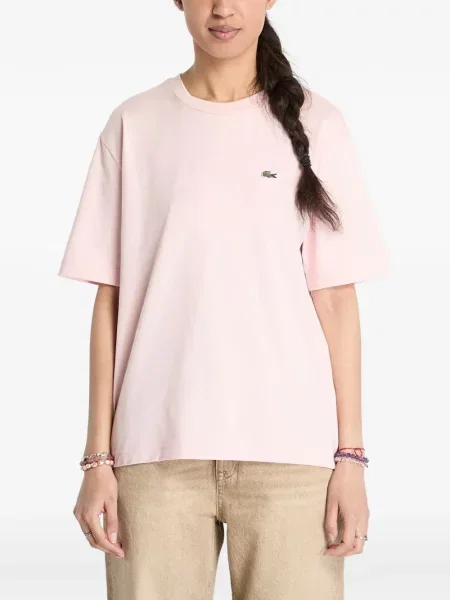 Tricou Lacoste cu aplicații roz