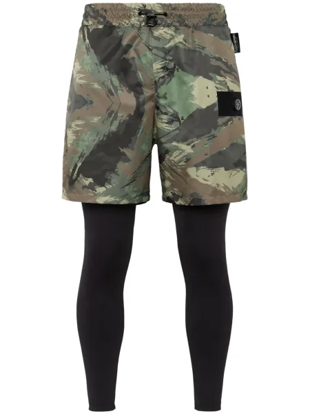 Pantaloni scurți de sport Plein Sport cu imagine cu model camuflaj negru