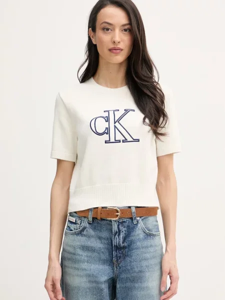 Sveter Calvin Klein Jeans béžová