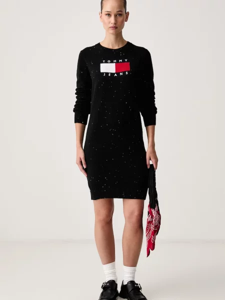 Tommy Jeans rochie tricotată cu negru