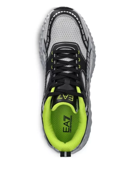Sneakerși Ea7 Emporio Armani cu imprimeu geometric gri