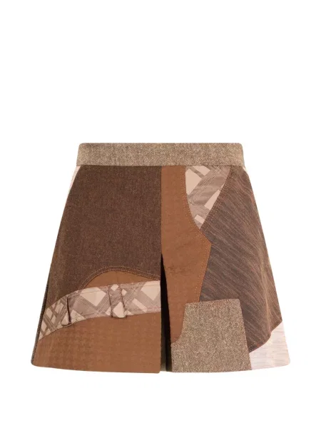 Pantaloni scurți Moschino cu talie înaltă maro