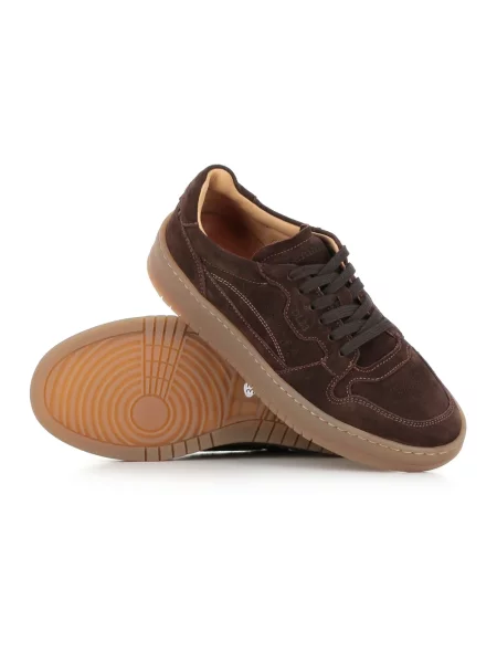 Sneakersy Lemargo skórzane brązowe