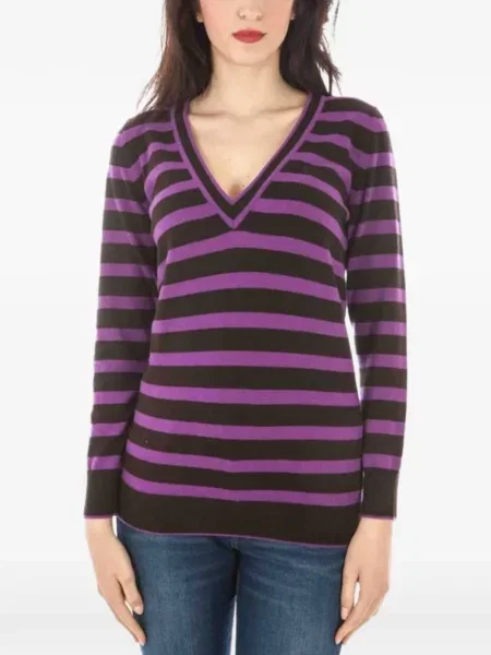 Pulover Fred Perry cu decolteu în V maro