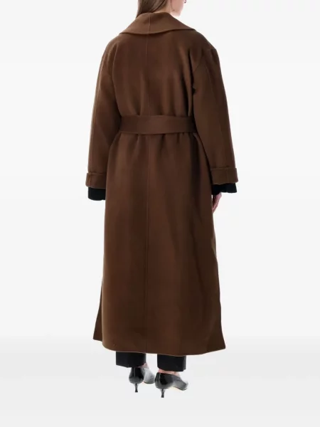 Płaszcz By Malene Birger z paskiem brązowy