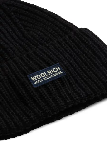 Căciulă Woolrich tricotate cu autograf negru
