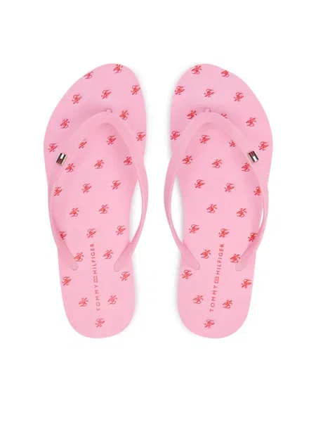 Tommy Hilfiger Japonki Repeat Logo Platform różowy