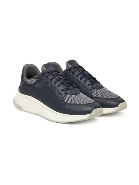 Sneakersy Boss skórzane niebieskie