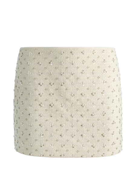 Fusta mini Alice + Olivia alb