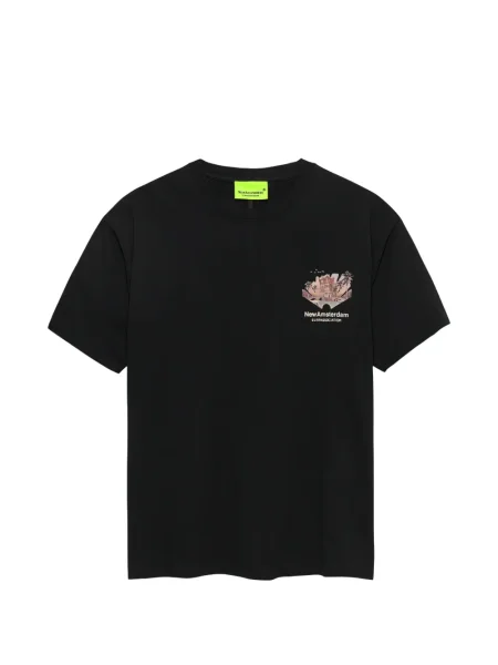 Tricou New Amsterdam cu imagine cu imprimeu tropical negru