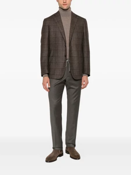 Pantaloni Corneliani de lână cu cordon maro