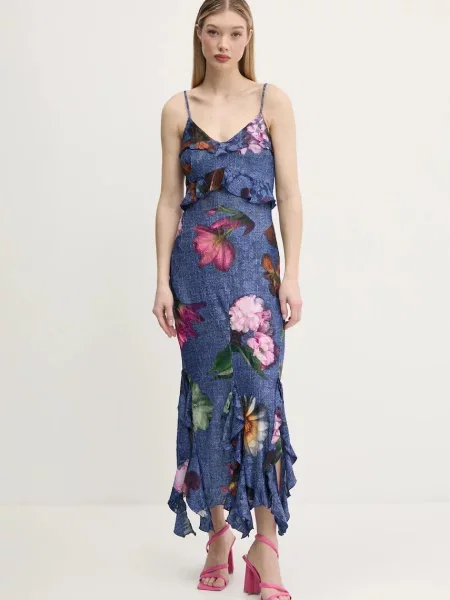 Desigual rochie APOLO marin maxi mulata albastru