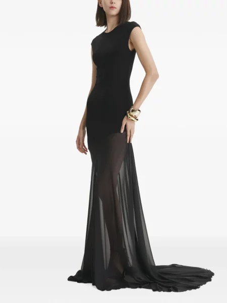 Rochie maxi 2310 Studio asimetrică negru
