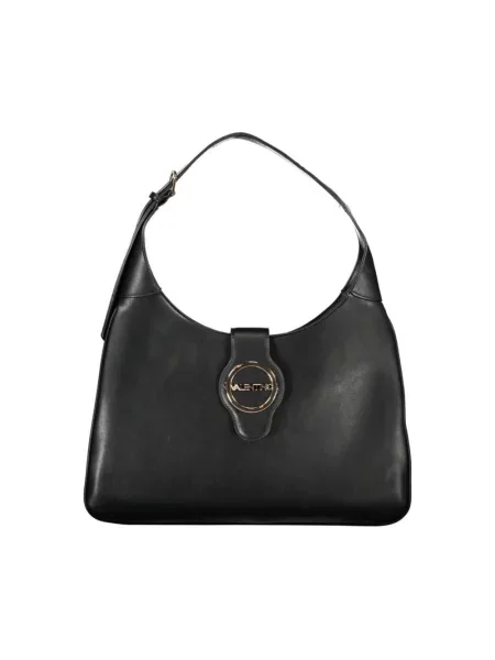 Lniana torebka Valentino By Mario Valentino z logo czarna