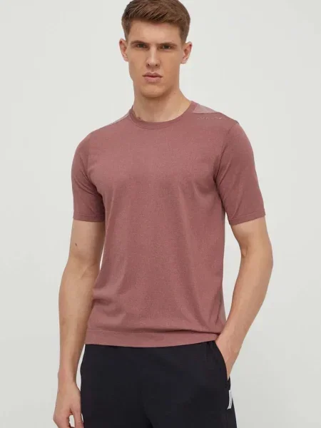 Тениска за трениране Calvin Klein Performance с изчистен дизайн розово