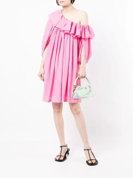 Kostiumas suknele 3.1 Phillip Lim su raukiniais vieno peties rožinė