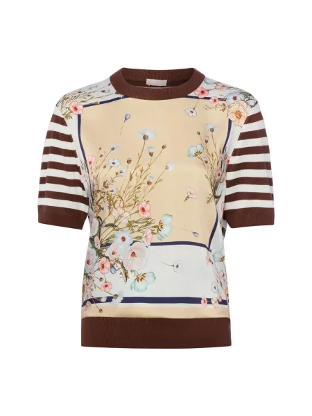 Liu Jo Collection Koszula Kobiety Sztuczne włókno brązowy|wielokolorowy wzorzysty S brązowa